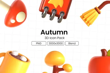 Autumn Element 3D Icon Pack