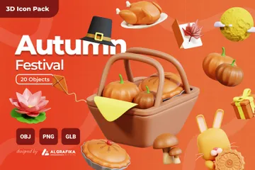 秋祭り 3D Iconパック