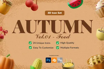 Autumn - Food 3D Icon Pack
