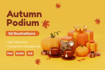 Autumn Podium 3D Icon Pack
