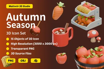 Autumn Season 3D Icon Pack