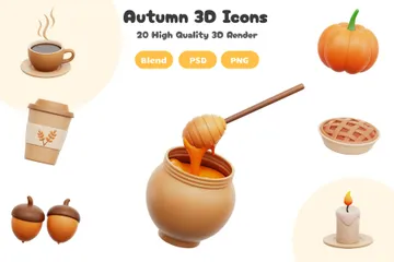 Autumn Season 3D Icon Pack