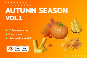 Autumn Season Vol 1 3D Icon Pack