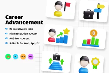 L'avancement de carrière Pack 3D Icon