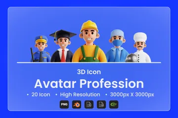 Avatar-Beruf 3D Icon Pack