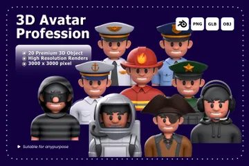 Avatar-Beruf 3D Icon Pack