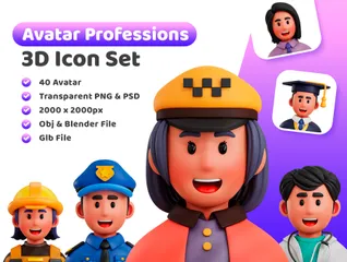Avatar-Berufe 3D Icon Pack