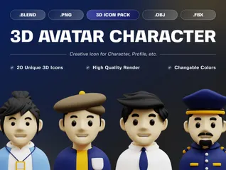 Avatar Character 3D Icon Pack