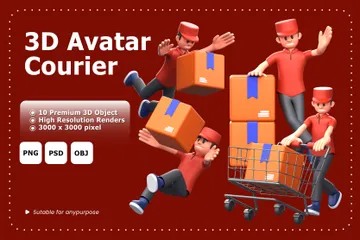 Courrier Avatar Pack 3D Illustration