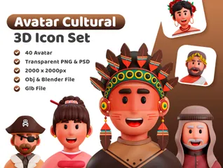 Avatar Cultural Paquete de Icon 3D