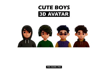 Avatar de chicos lindos Paquete de Icon 3D