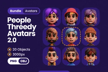 Avatares de personas gamers Paquete de Icon 3D