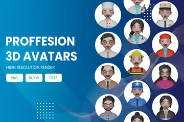 Avatar de trabajo y profesión Paquete de Icon 3D