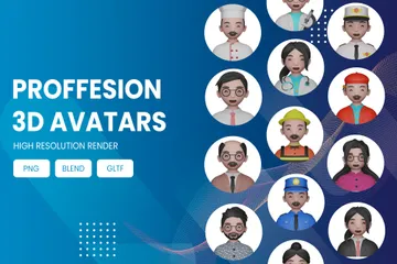 Avatar de trabalho e profissão Pacote de Icon 3D