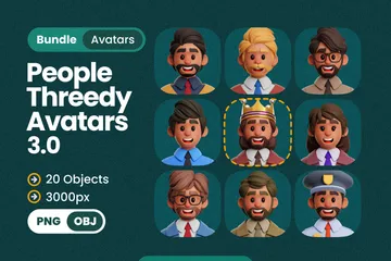 Avatars de gens d'affaires Pack 3D Icon