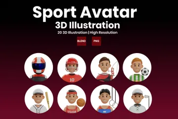 Avatar de esportes Pacote de Icon 3D