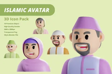 Avatar Islâmico Pacote de Icon 3D