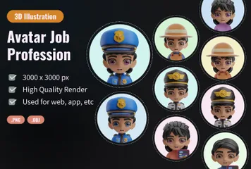 Avatar Job Profession 3D Icon Pack