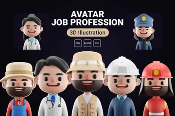 Avatar Job Profession 3D Icon Pack