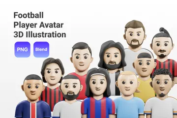 Avatar de jogador de futebol Pacote de Icon 3D