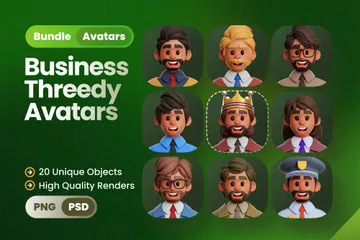 Avatares de negocios Paquete de Icon 3D