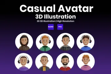 Avatar occasionnel Pack 3D Icon