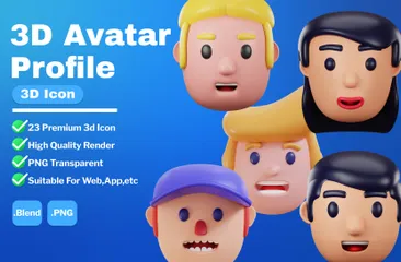 Perfil de avatar Pacote de Icon 3D