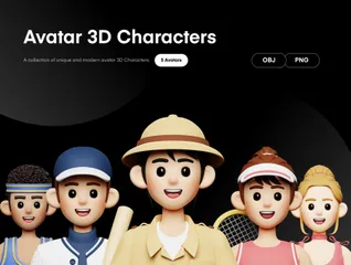 Personagens Avatares Pacote de Icon 3D