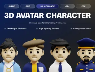 Personnage d'avatar Pack 3D Icon