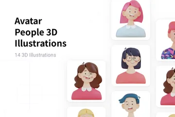 Pessoas Avatares Pacote de Illustration 3D