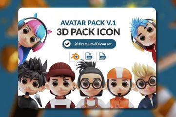 Profissão Avatar 1 Pacote de Icon 3D
