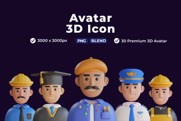 Profissão Avatar Pacote de Icon 3D