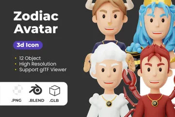 Avatar del zodíaco Paquete de Icon 3D