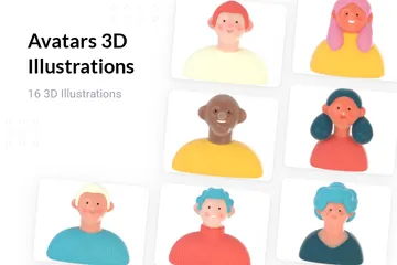 Avatares Pacote de Illustration 3D