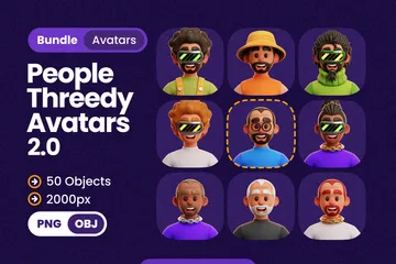 Avatares de personas felices Paquete de Icon 3D