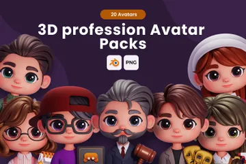 Avatares de profesión Paquete de Icon 3D