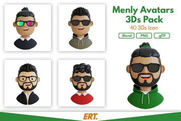 Avatares masculinos Pacote de Icon 3D