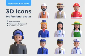 Avatares profissionais Pacote de Illustration 3D