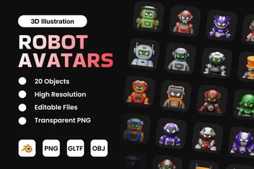 Avatars de robots Pack 3D Icon