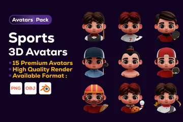 Avatars sportifs Pack 3D Icon