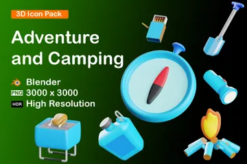 Aventura y Camping Paquete de Icon 3D