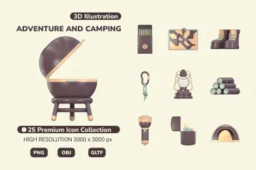 Aventure et camping Pack 3D Icon