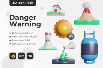 Avertissement de danger Pack 3D Icon