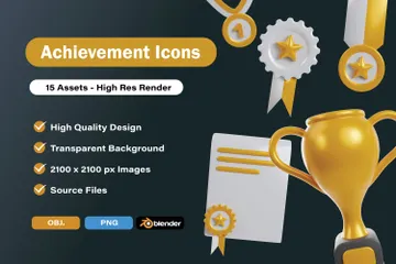 Award Achievement 3D Icon Pack