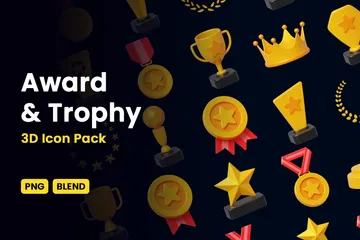 Award And Trophy 3D Icon Pack