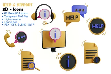 Ayuda y apoyo Paquete de Icon 3D