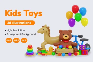 Baby And Kids Toys 3D Icon Pack
