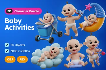 Baby-Charakter 3D Illustration Pack