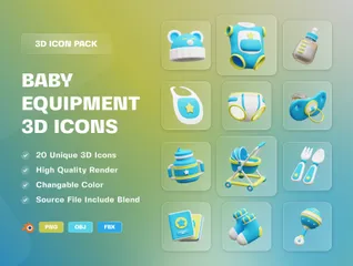 Baby Equipment 3D Icon Pack