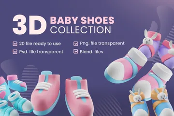 Baby Shoes 3D Icon Pack